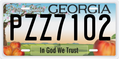 GA license plate PZZ7102