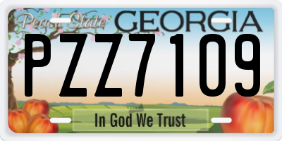 GA license plate PZZ7109
