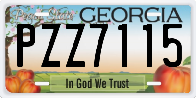 GA license plate PZZ7115