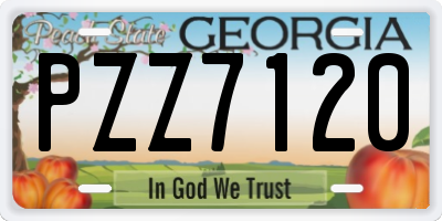 GA license plate PZZ7120