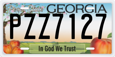 GA license plate PZZ7127