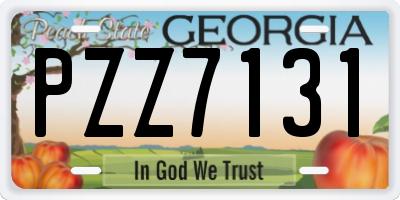 GA license plate PZZ7131