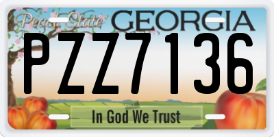 GA license plate PZZ7136
