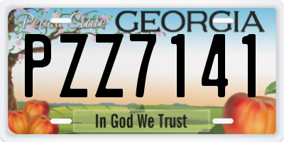 GA license plate PZZ7141