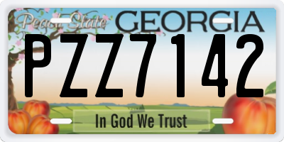 GA license plate PZZ7142