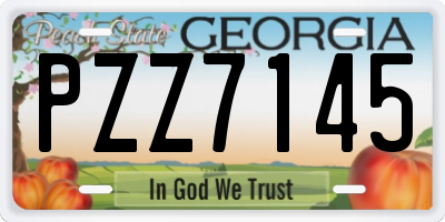 GA license plate PZZ7145