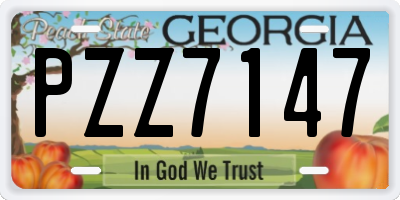 GA license plate PZZ7147