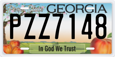 GA license plate PZZ7148