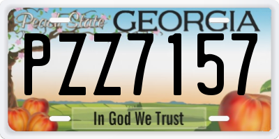 GA license plate PZZ7157