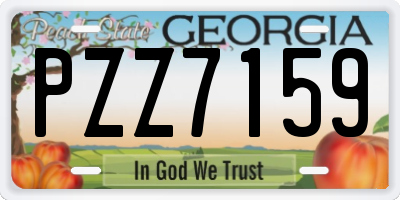 GA license plate PZZ7159