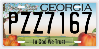 GA license plate PZZ7167