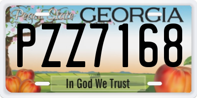 GA license plate PZZ7168