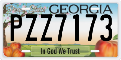 GA license plate PZZ7173