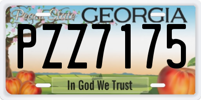 GA license plate PZZ7175