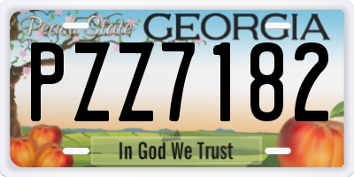 GA license plate PZZ7182