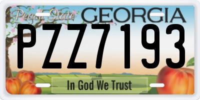 GA license plate PZZ7193
