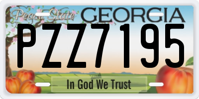 GA license plate PZZ7195