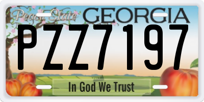 GA license plate PZZ7197