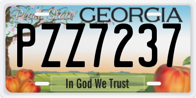 GA license plate PZZ7237
