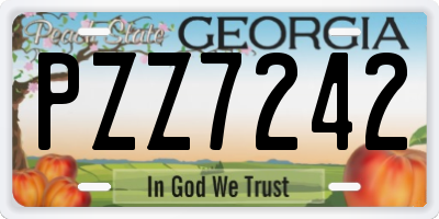 GA license plate PZZ7242