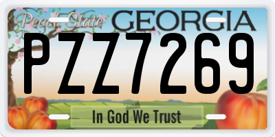 GA license plate PZZ7269