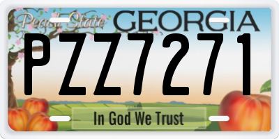 GA license plate PZZ7271