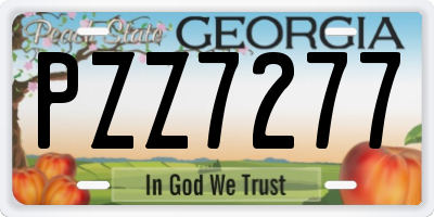 GA license plate PZZ7277
