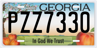 GA license plate PZZ7330