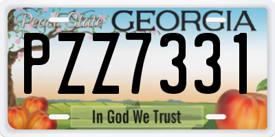 GA license plate PZZ7331