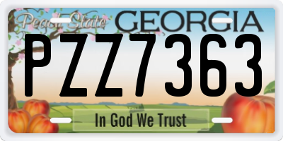 GA license plate PZZ7363