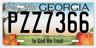 GA license plate PZZ7366