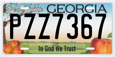 GA license plate PZZ7367