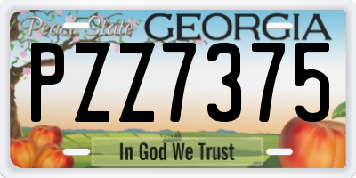 GA license plate PZZ7375