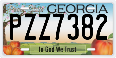 GA license plate PZZ7382