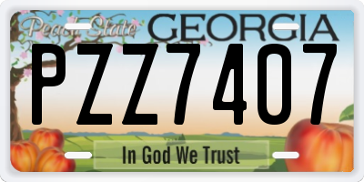 GA license plate PZZ7407