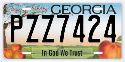 GA license plate PZZ7424