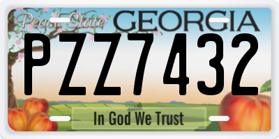 GA license plate PZZ7432