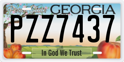 GA license plate PZZ7437