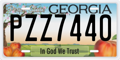 GA license plate PZZ7440