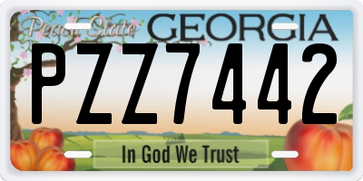 GA license plate PZZ7442