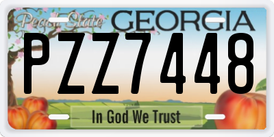 GA license plate PZZ7448