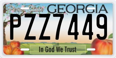 GA license plate PZZ7449