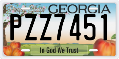 GA license plate PZZ7451
