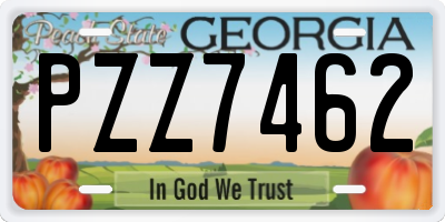 GA license plate PZZ7462