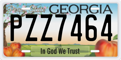 GA license plate PZZ7464