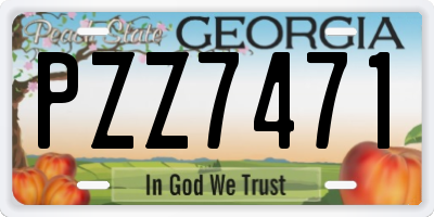 GA license plate PZZ7471