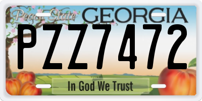 GA license plate PZZ7472
