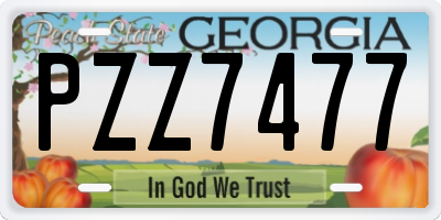 GA license plate PZZ7477