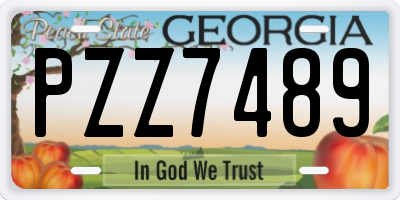 GA license plate PZZ7489