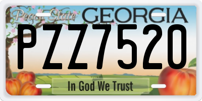GA license plate PZZ7520
